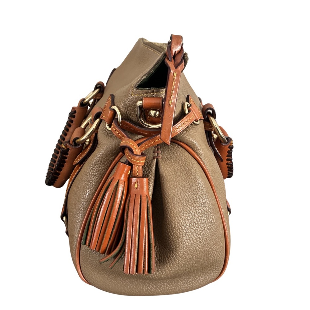 Dooney & Bourke Pebbled Florentine Satchel - Taupe & Chestnut - Picture 10 of 10